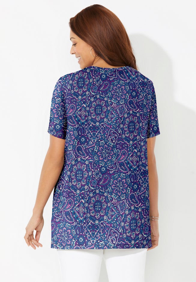 Easy Fit Short Sleeve V-Neck Tunic image number 1