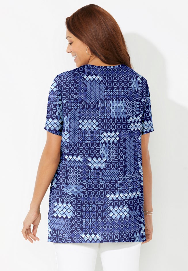 Easy Fit Short Sleeve V-Neck Tunic image number 1