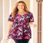 Easy Fit Short Sleeve V-Neck Tunic image number null