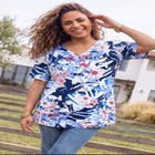 Easy Fit Short Sleeve V-Neck Tunic image number 0