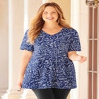 Easy Fit Short Sleeve V-Neck Tunic image number null