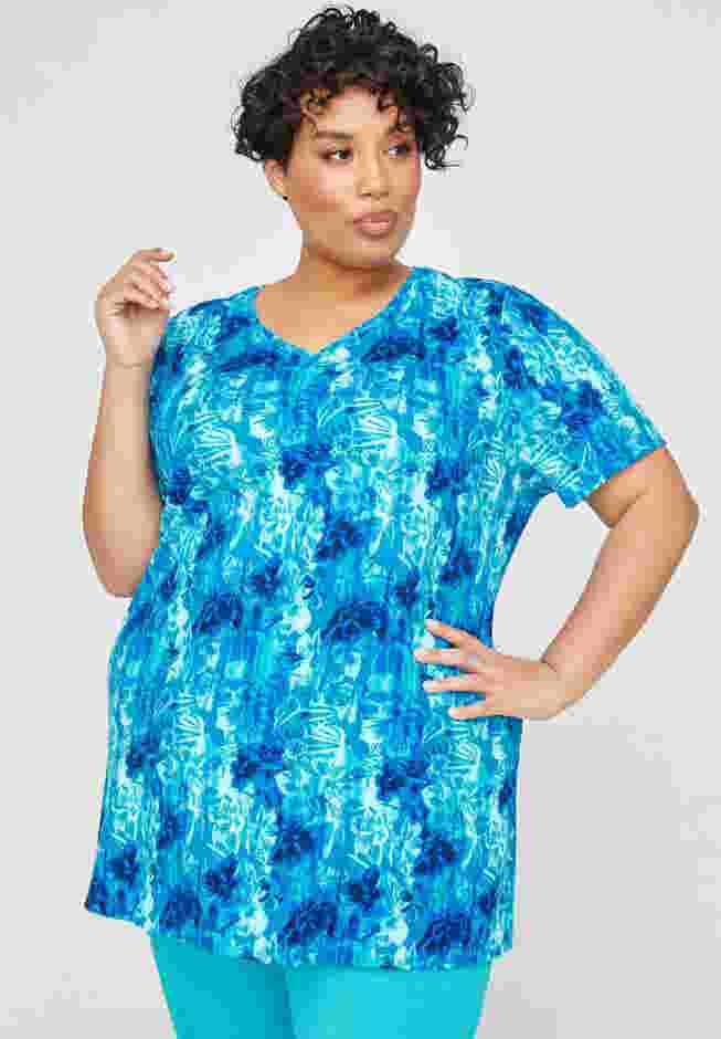 Easy Fit Short Sleeve V-Neck Tunic image number 0