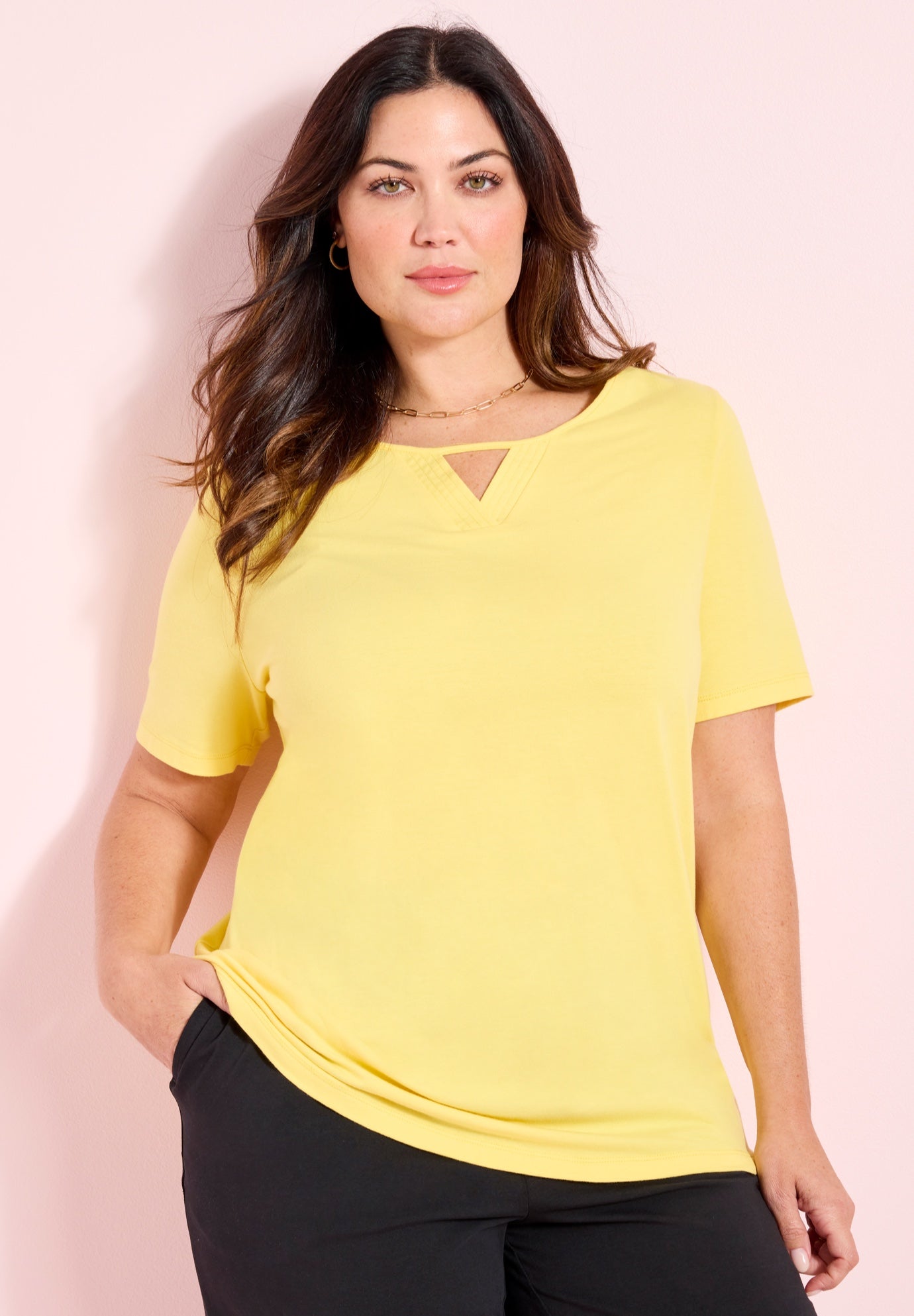 Suprema&reg; Pleat-Neck Tee image number 0