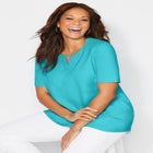 Suprema® Pleat-Neck Tee image number null