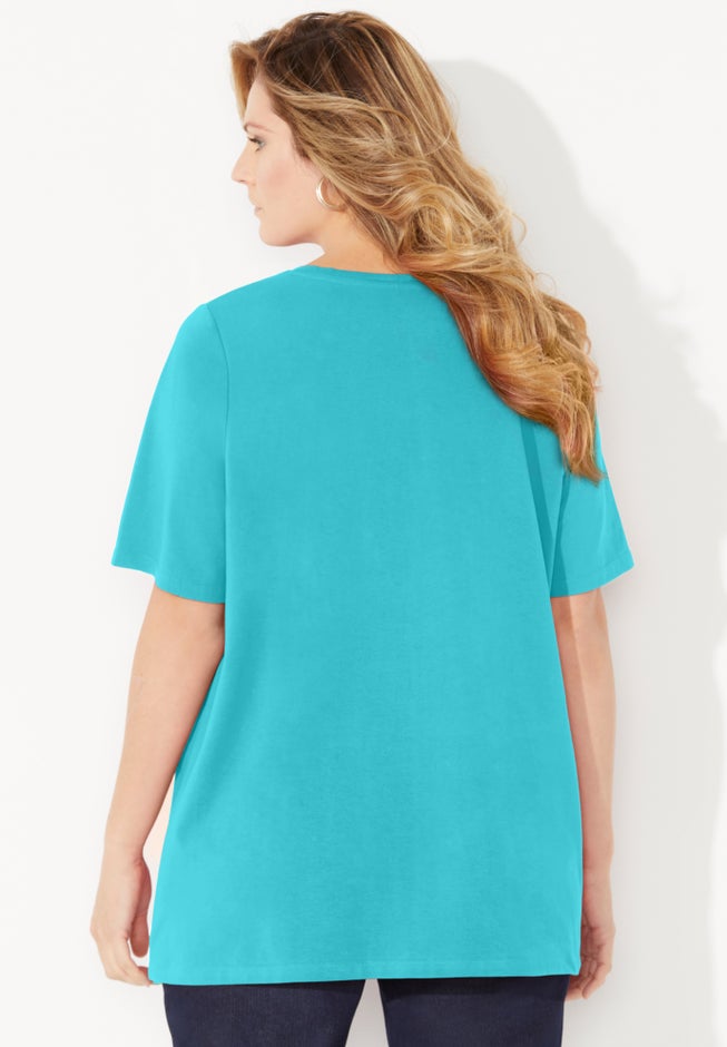 Suprema® Pleat-Neck Tee image number 1