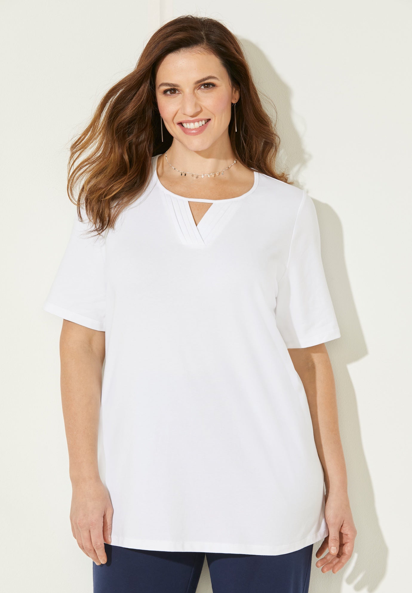 Suprema&reg; Pleat-Neck Tee image number 0
