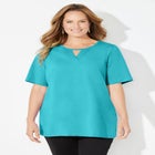 Suprema&reg; Pleat-Neck Tee image number null