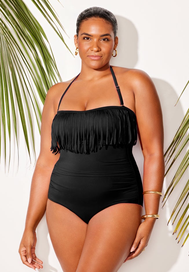 Fringe Bandeau One Piece Swimsuit image number 6