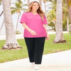 Suprema® Embroidered Notch-Neck Tee image number null