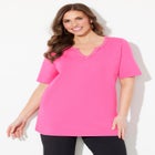 Suprema® Embroidered Notch-Neck Tee image number null