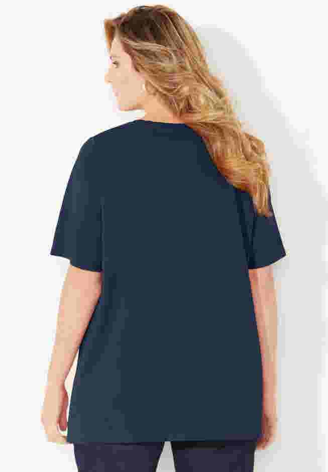 Suprema® Embroidered Notch-Neck Tee image number 1