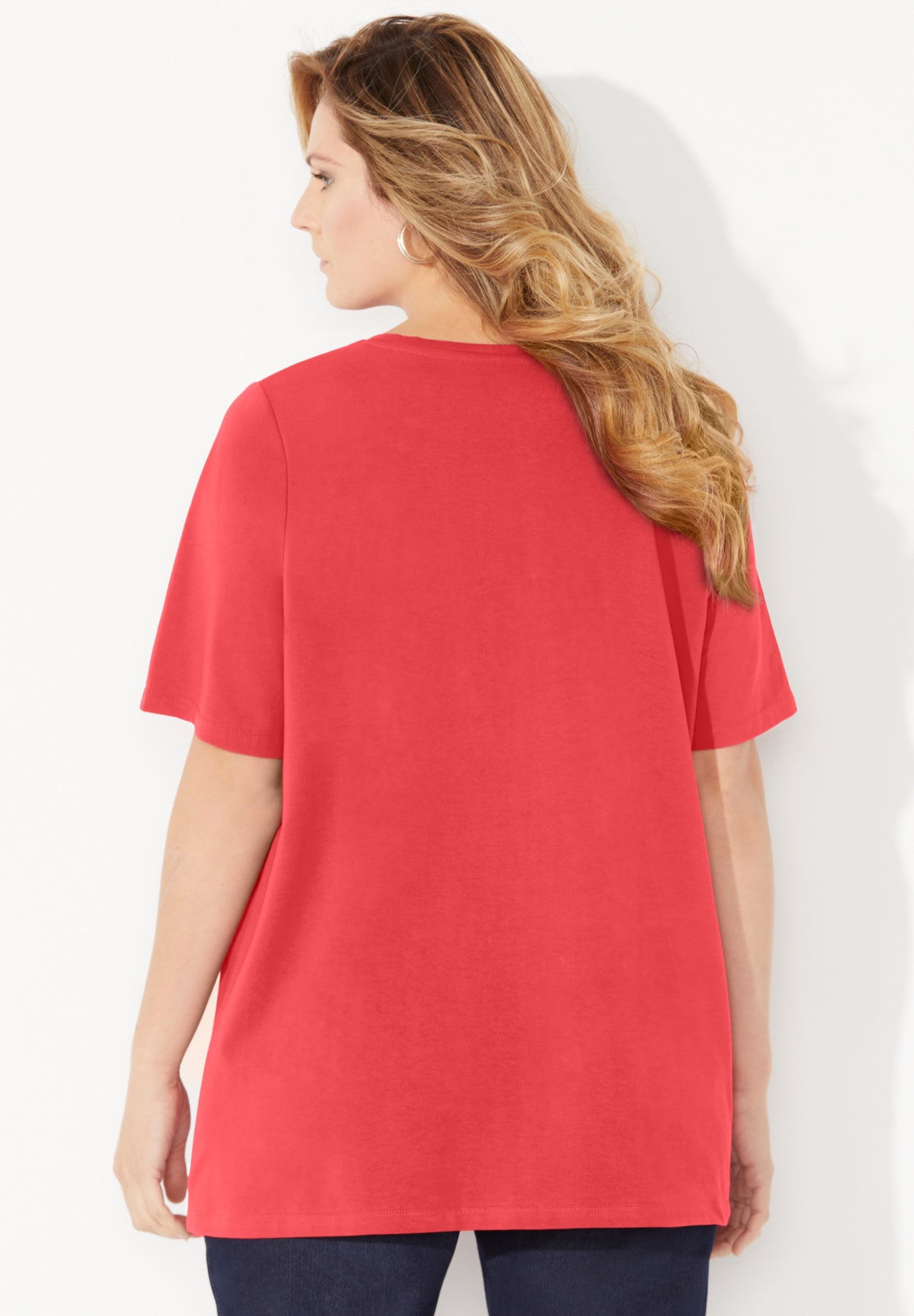 Suprema® Embroidered Notch-Neck Tee image number 1