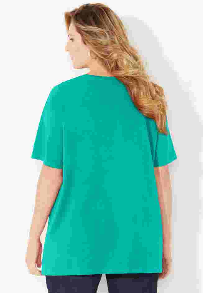 Suprema® Embroidered Notch-Neck Tee image number 1