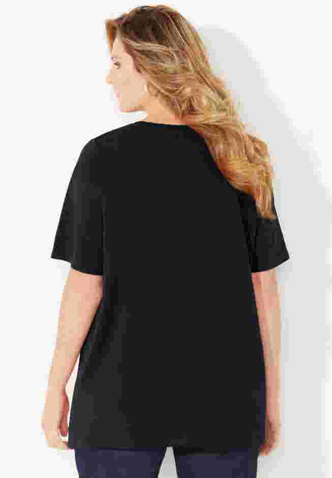 Suprema® Embroidered Notch-Neck Tee image number 1