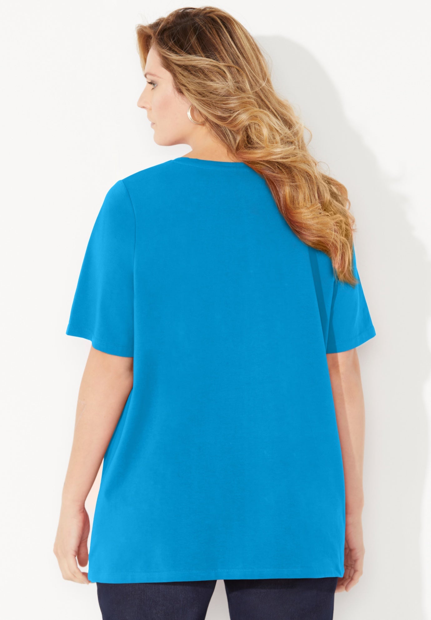 Suprema® Embroidered Notch-Neck Tee image number 1