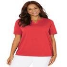 Suprema® Embroidered Notch-Neck Tee image number null