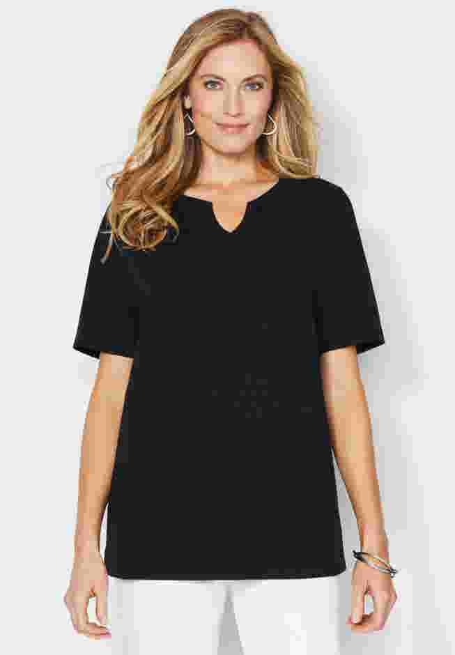 Suprema® Embroidered Notch-Neck Tee image number 0