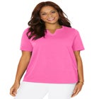 Suprema® Embroidered Notch-Neck Tee image number null