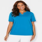 Suprema® Embroidered Notch-Neck Tee image number null