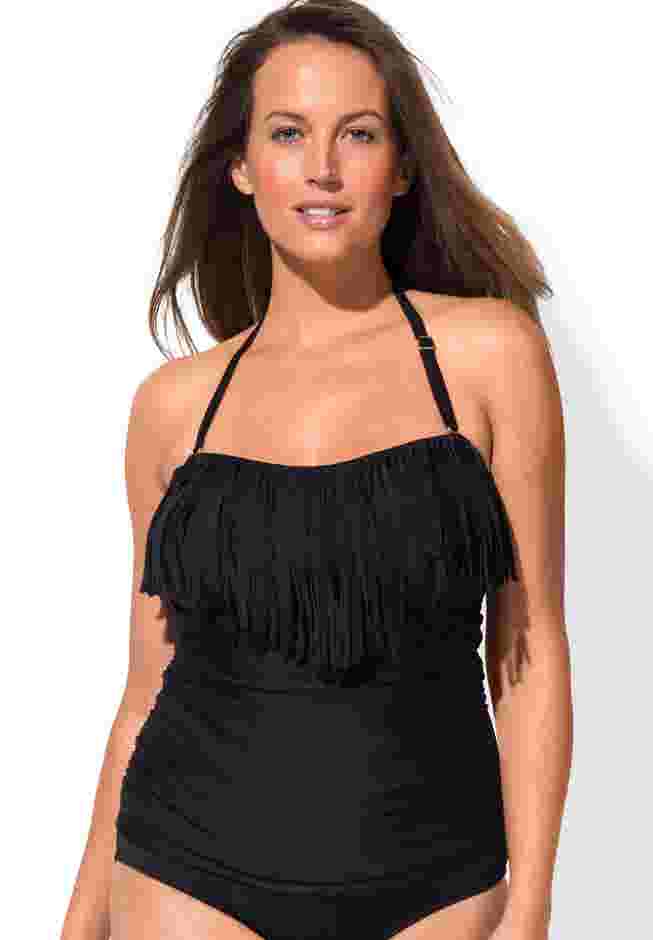 Fringe Bandeau Tankini Top image number 3