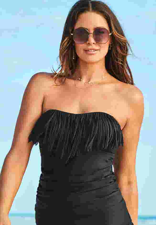 Fringe Bandeau Tankini Top image number 0