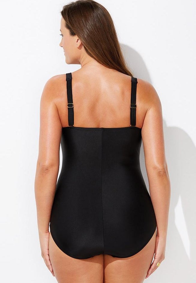 Ruched Twist Front One Piece Swimsuit image number 1