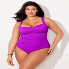 Ruched Twist Front One Piece Swimsuit image number 0