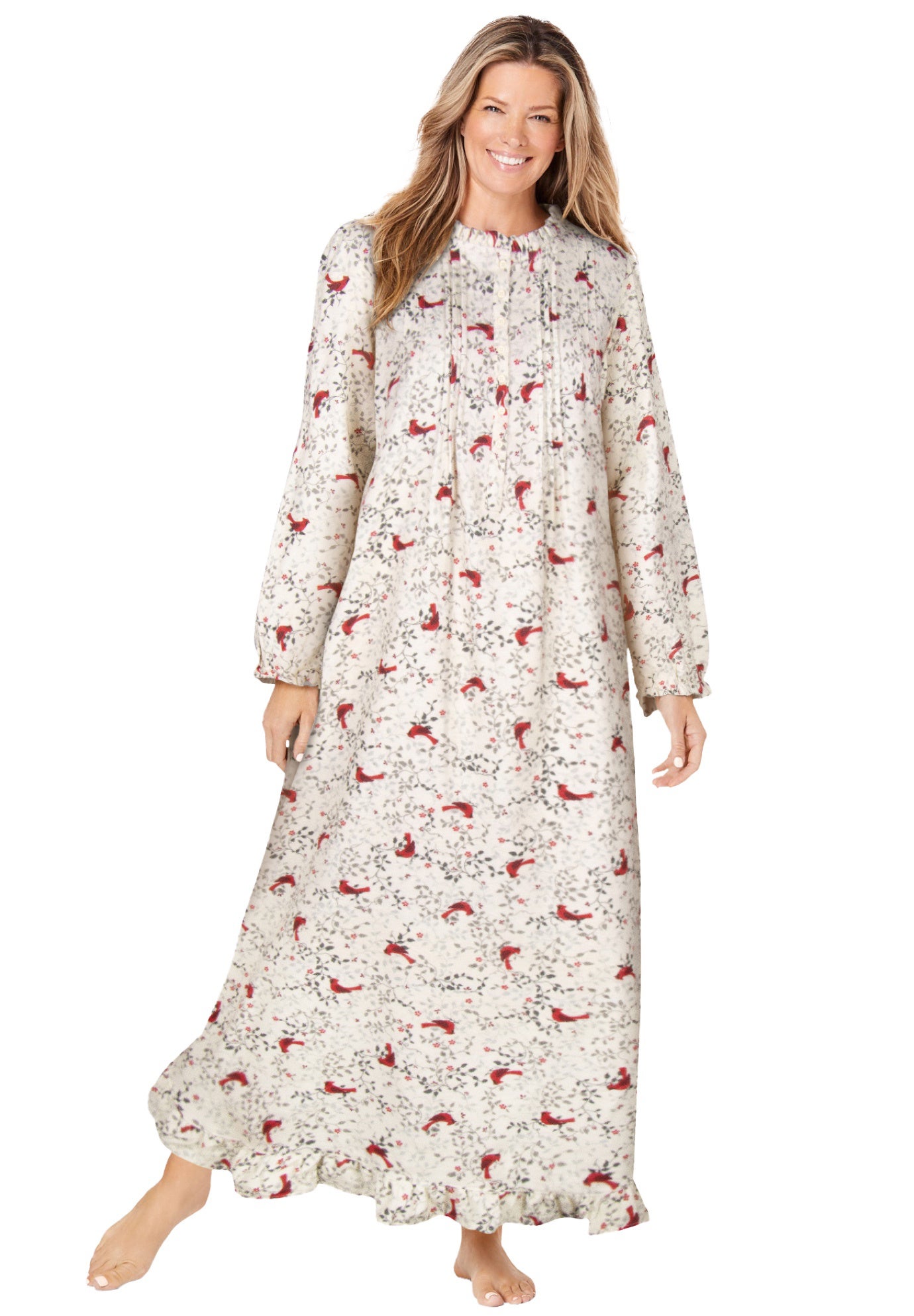 Long Flannel Nightgown image number 5