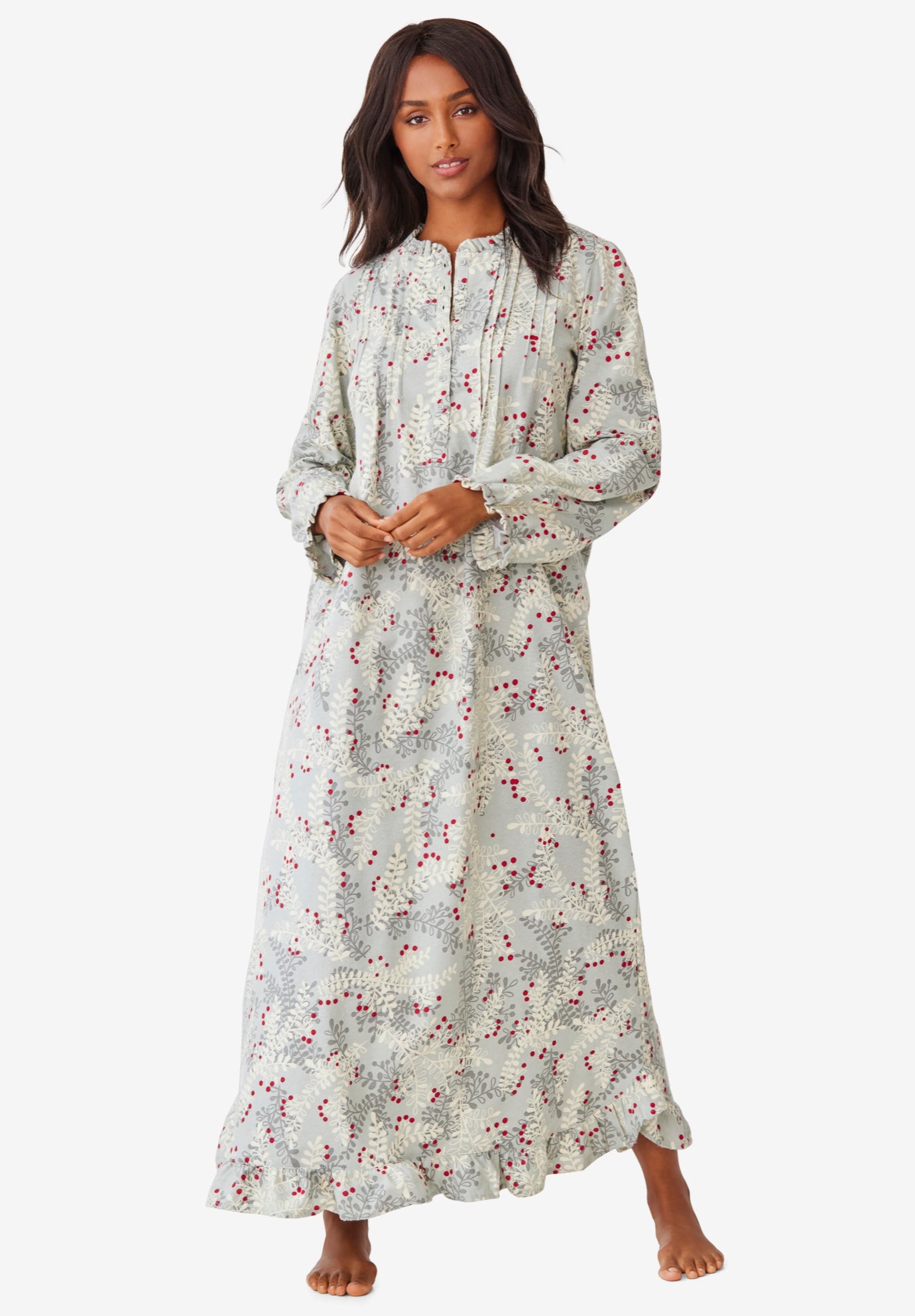 Long Flannel Nightgown image number 0