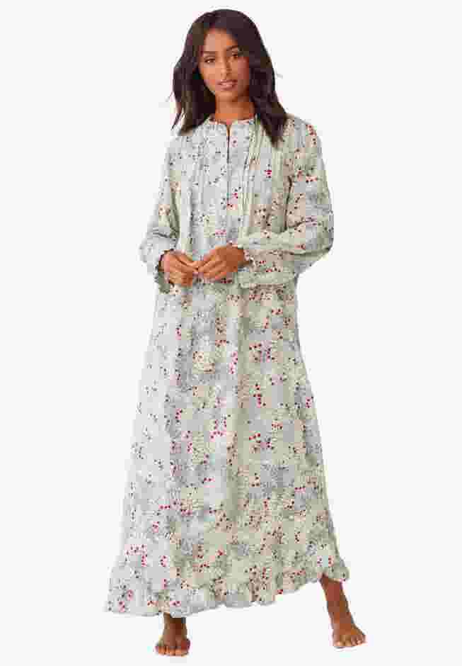 Long Flannel Nightgown  image number 0