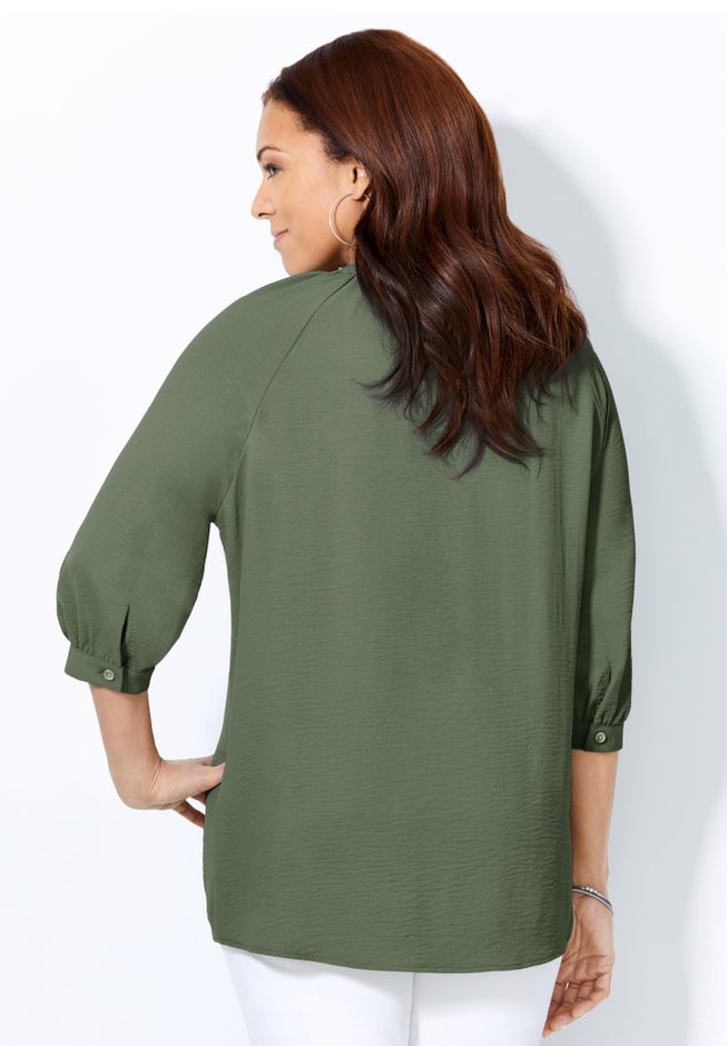 Light and Airy Y-Neck Blouse image number 1