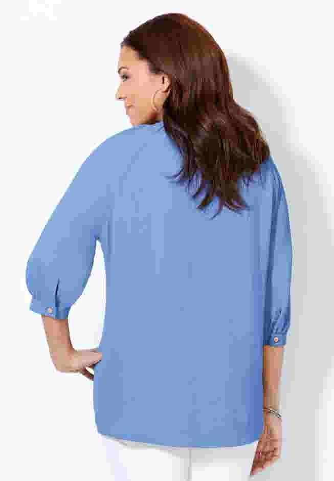 Light and Airy Y-Neck Blouse image number 1