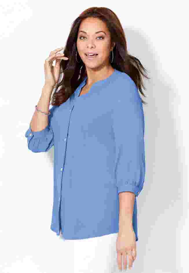 Light and Airy Y-Neck Blouse image number 2