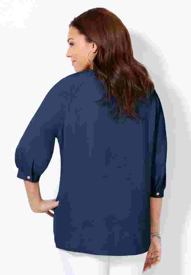 Light and Airy Y-Neck Blouse image number 1