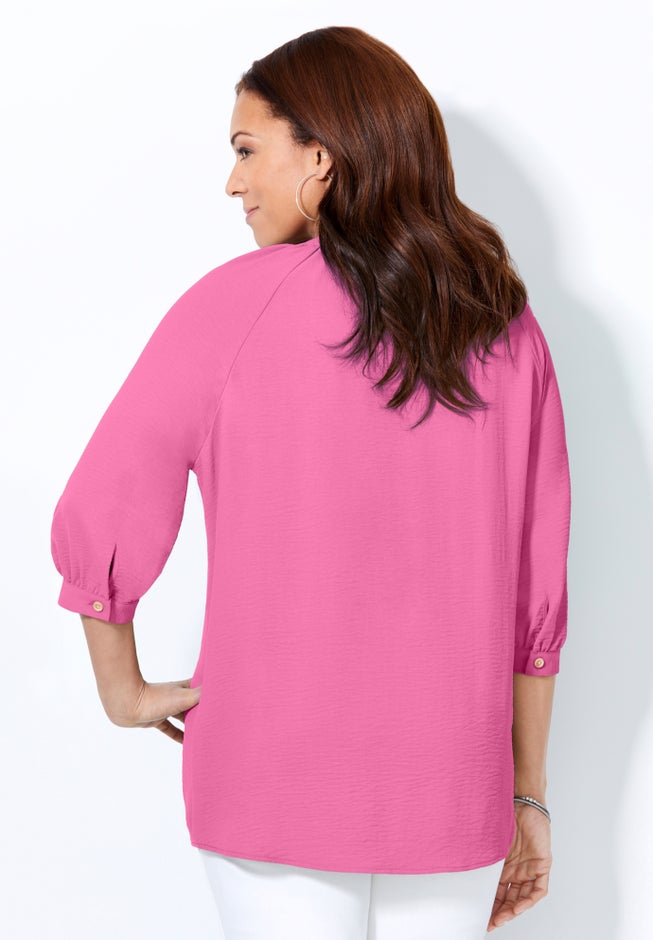 Light and Airy Y-Neck Blouse image number 1