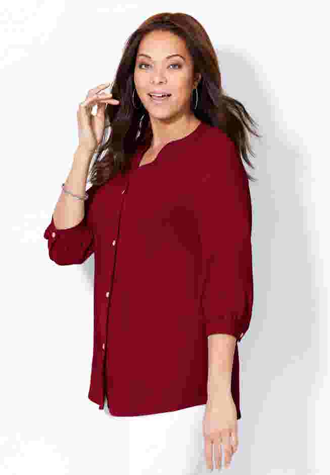 Light and Airy Y-Neck Blouse image number 2