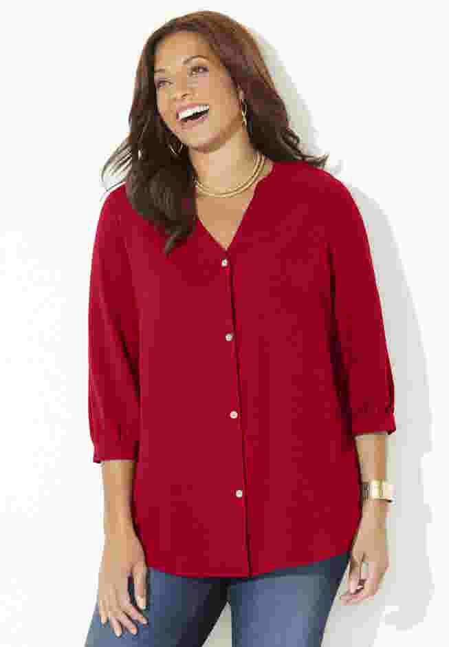 Light and Airy Y-Neck Blouse image number 0
