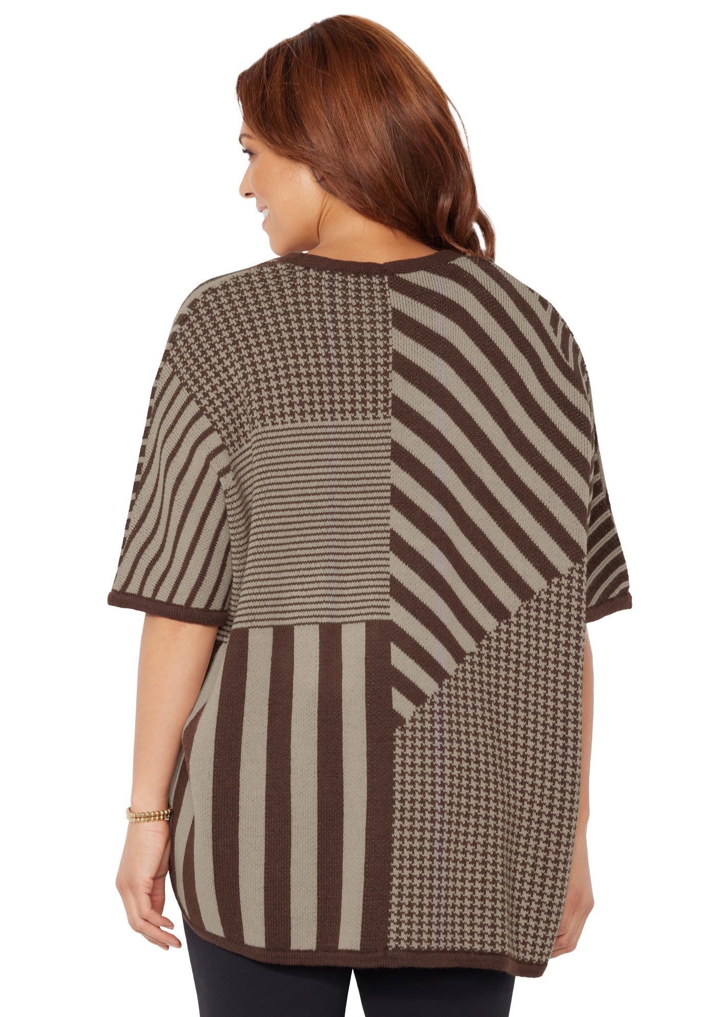 V-Neck Pullover Poncho image number 1