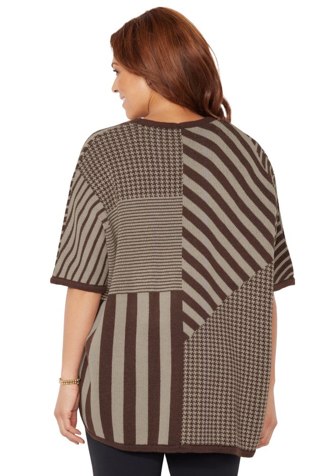 V-Neck Pullover Poncho image number 1