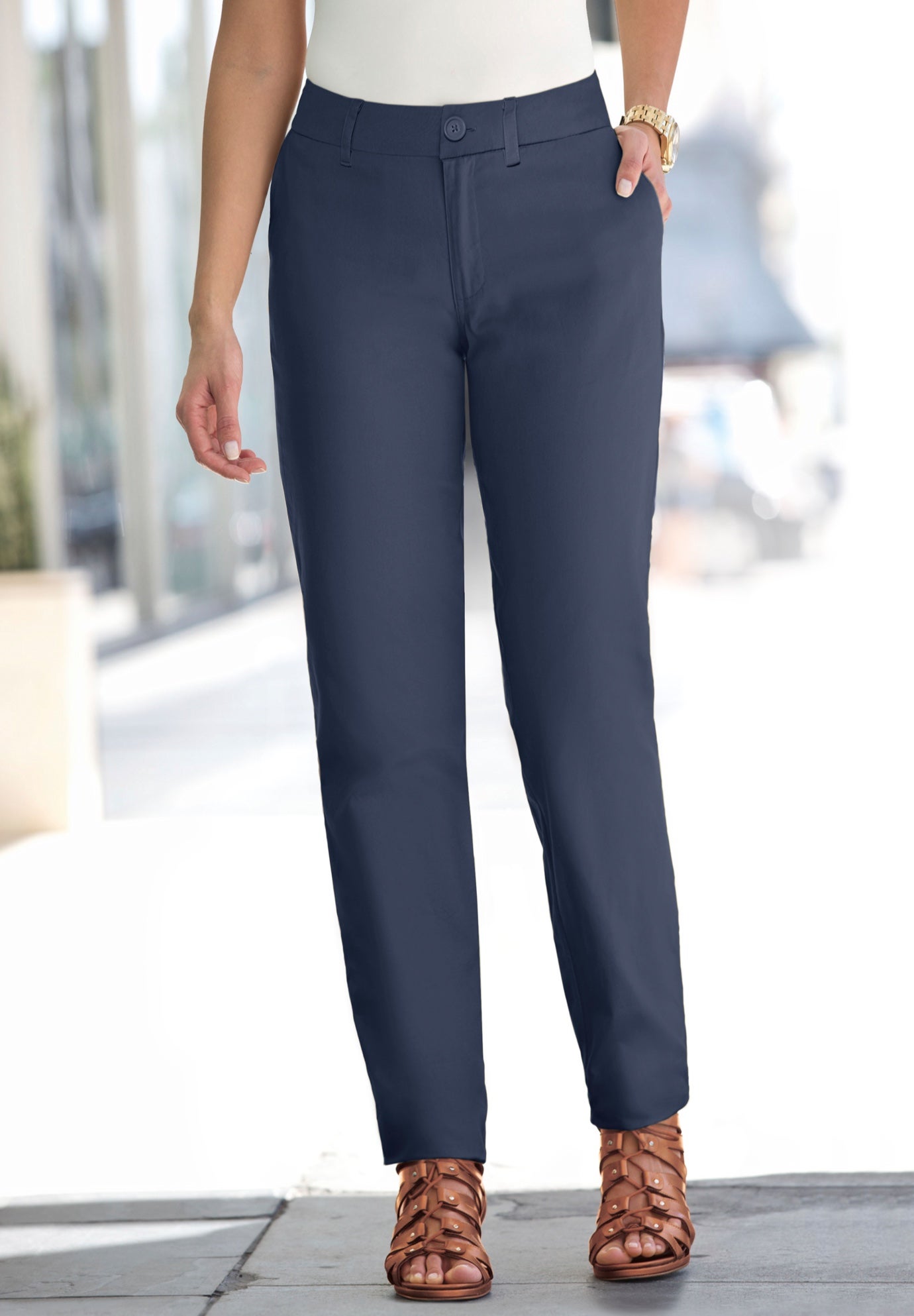 Stretch Cotton Chino Straight Leg Pant image number 0