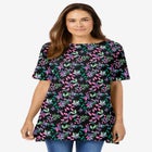 Perfect Printed Short-Sleeve Boatneck Tunic image number null
