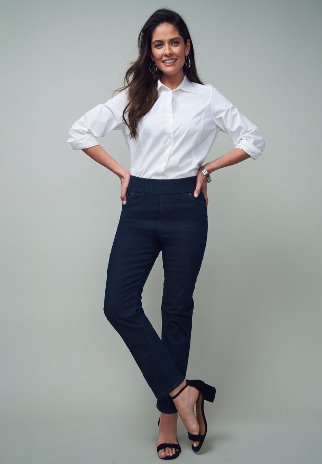 Comfort Waist Stretch Denim Straight-Leg Jean image number 1