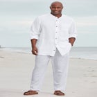 Gauze Mandarin Collar Shirt image number null