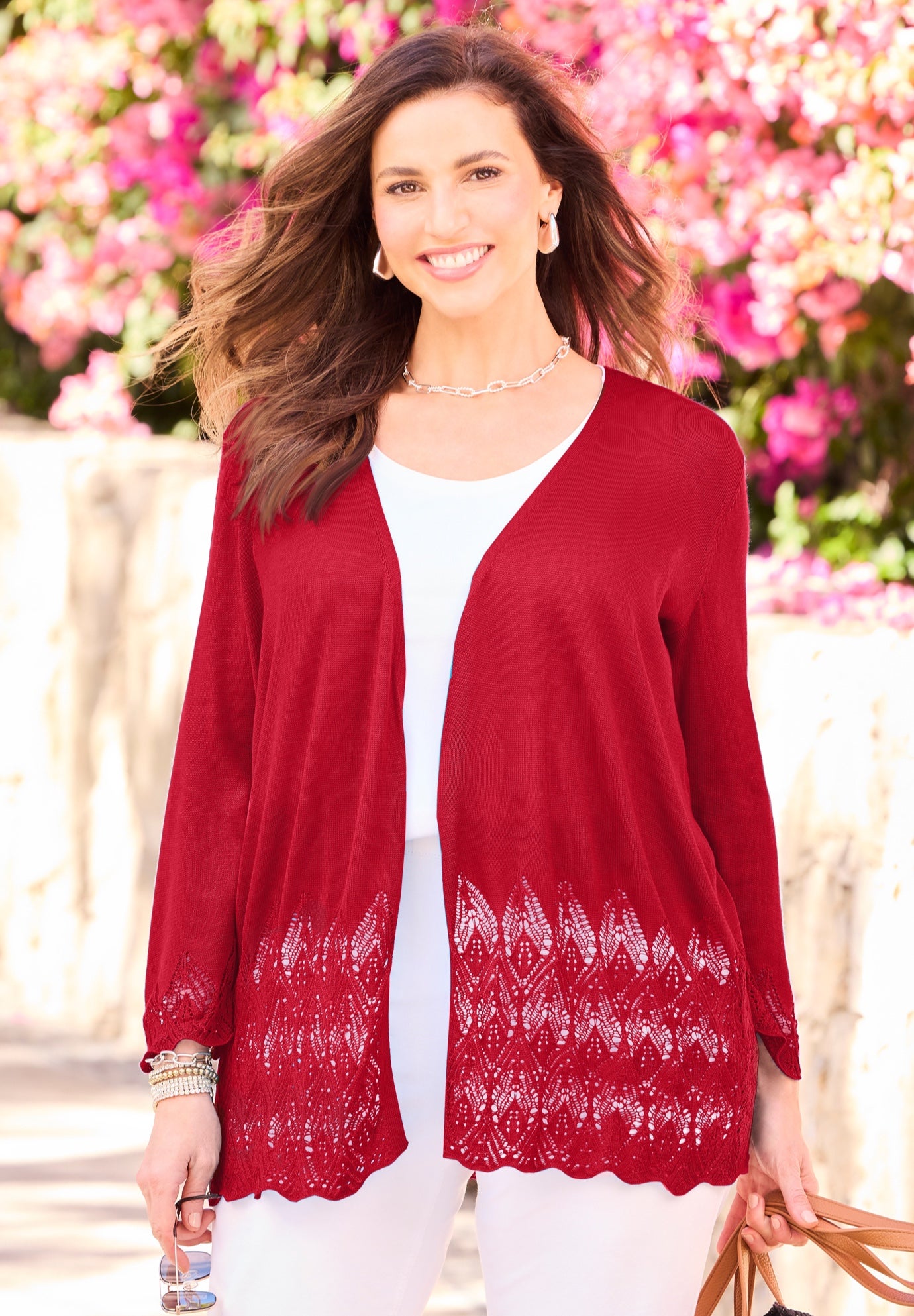 Pointelle Chevron Cardigan image number 0