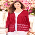Pointelle Chevron Cardigan image number null
