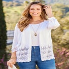 Pointelle Chevron Cardigan image number null