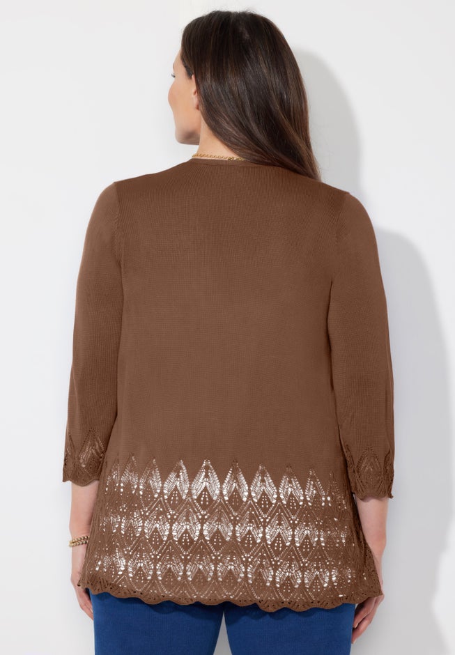 Pointelle Chevron Cardigan image number 1