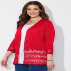 Pointelle Chevron Cardigan image number null