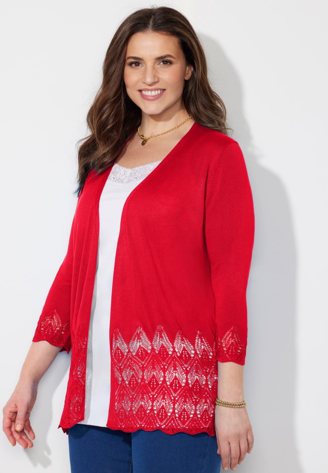 Pointelle Chevron Cardigan image number 2