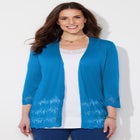 Pointelle Chevron Cardigan image number null